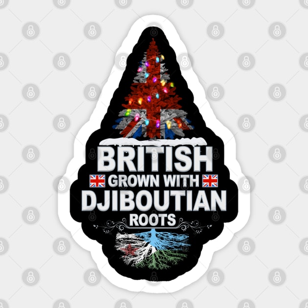 British Grown With Djiboutian Roots - Gift for Djiboutian With Roots From Djibouti Sticker by Country Flags